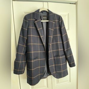 Madewell navy windowpane blazer